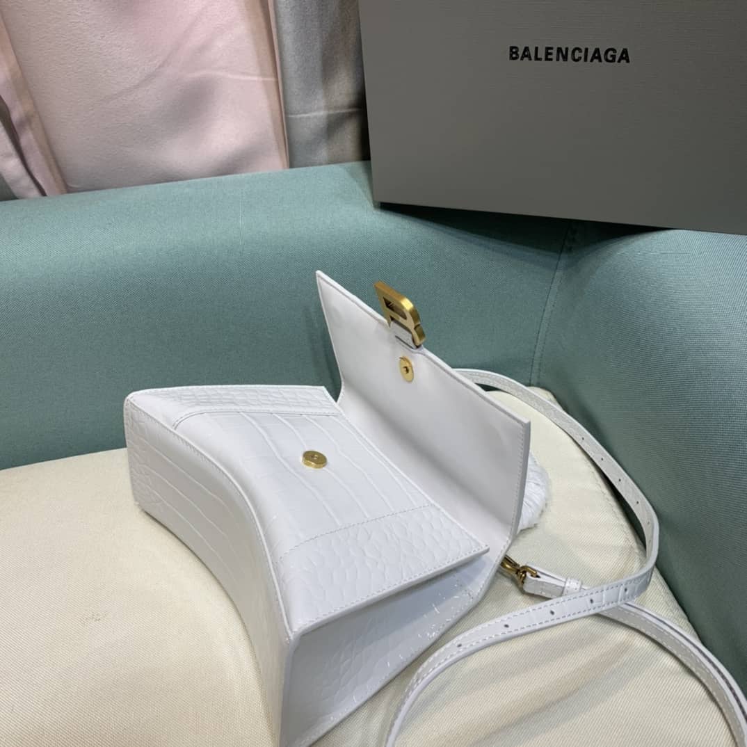 Ba1en*iaga Hourglass Leather Top Handle Replica Bag