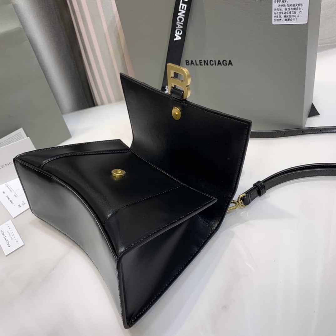Ba1en*iaga Hourglass Leather Top Handle Replica Bag
