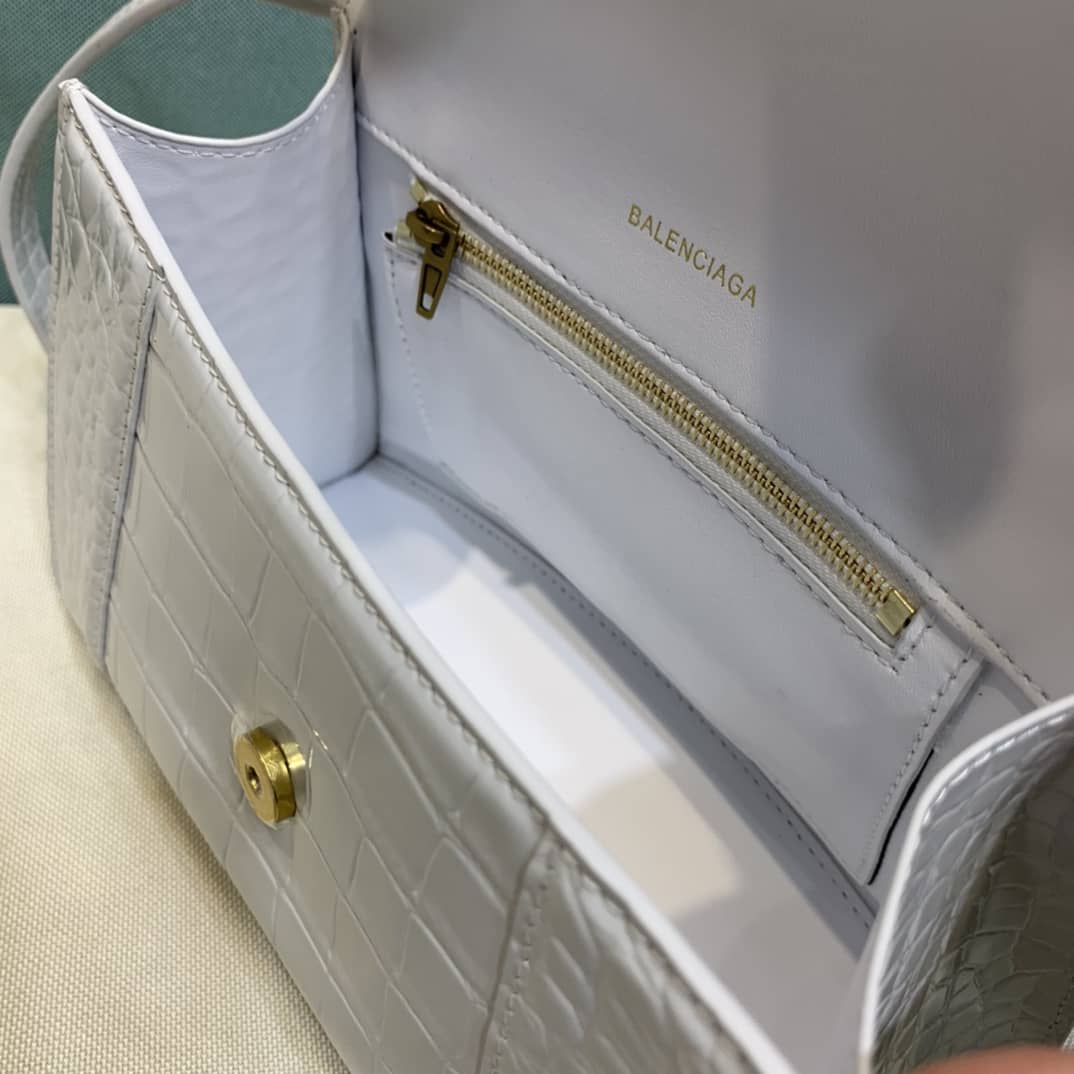 Ba1en*iaga Hourglass Leather Top Handle Replica Bag