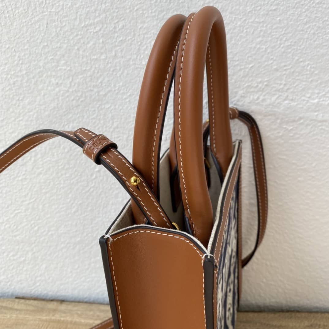 Ce1i*e Dupe  Triomphe Canvas Calfskin Mini Vertical Cabas Replica Bag