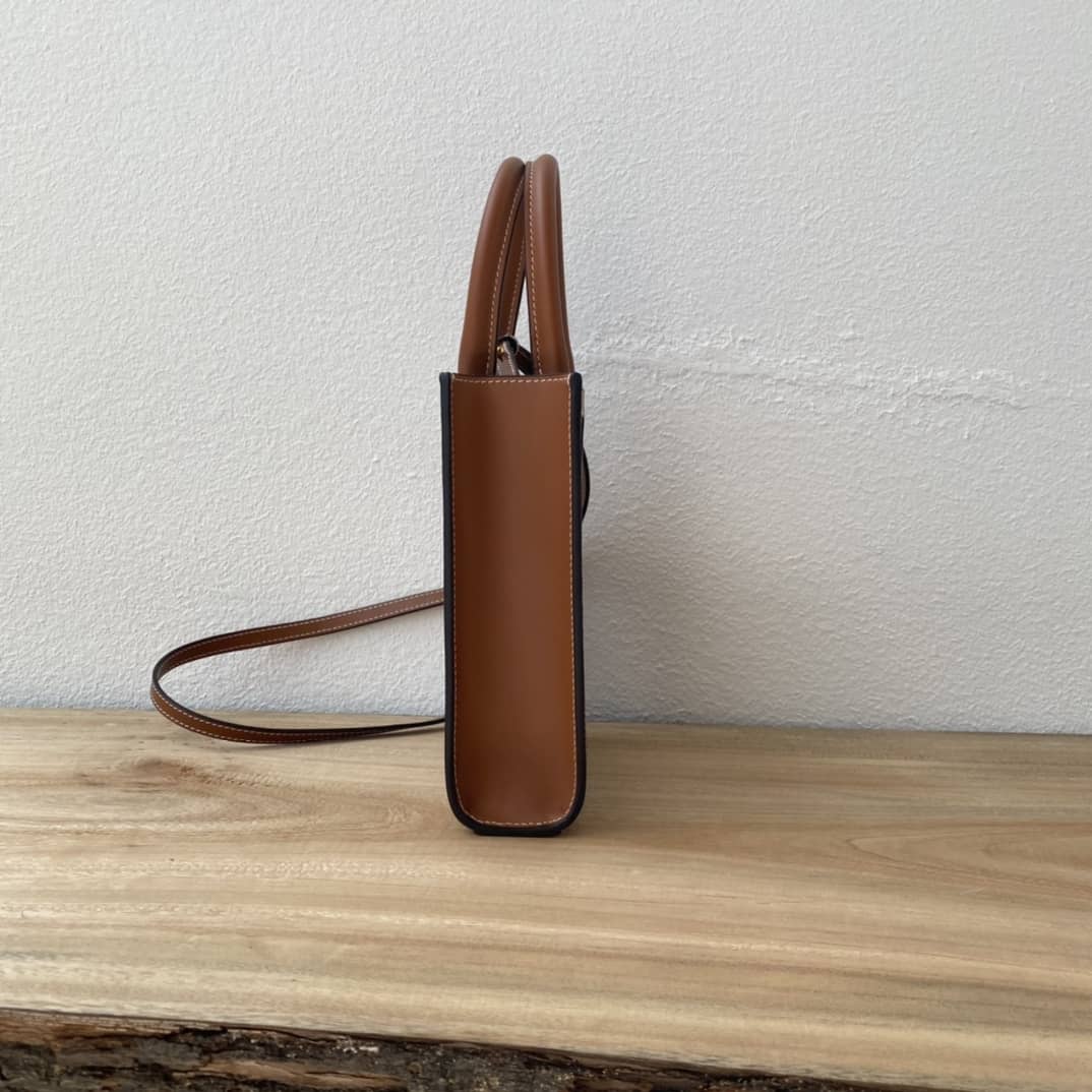 Ce1i*e Dupe  Triomphe Canvas Calfskin Mini Vertical Cabas Replica Bag