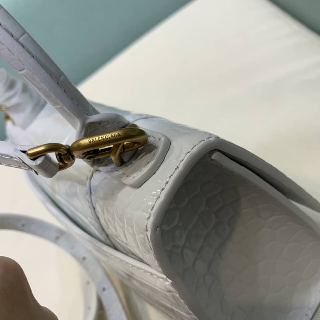 Ba1en*iaga Hourglass Leather Top Handle Replica Bag