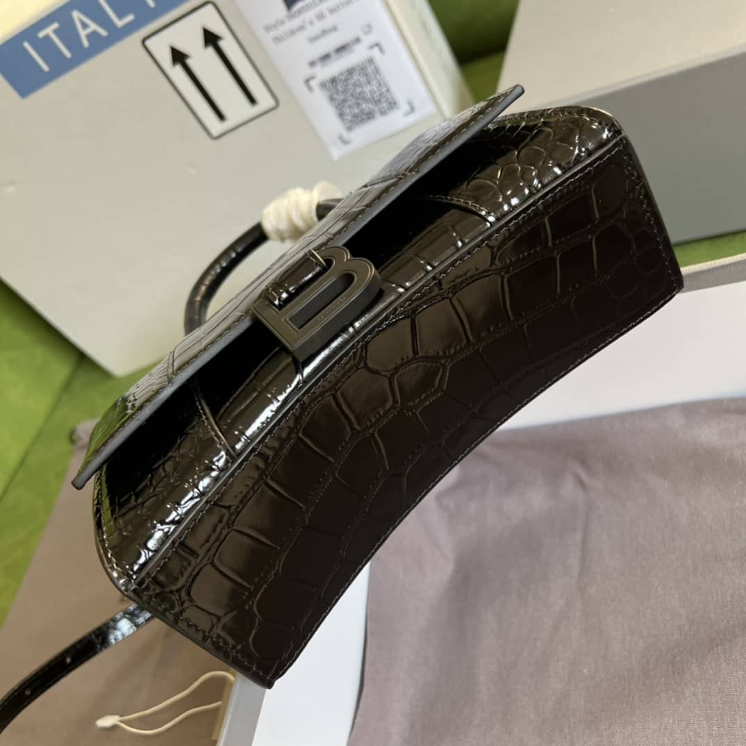 Ba1en*iaga Hourglass Leather Top Handle Replica Bag