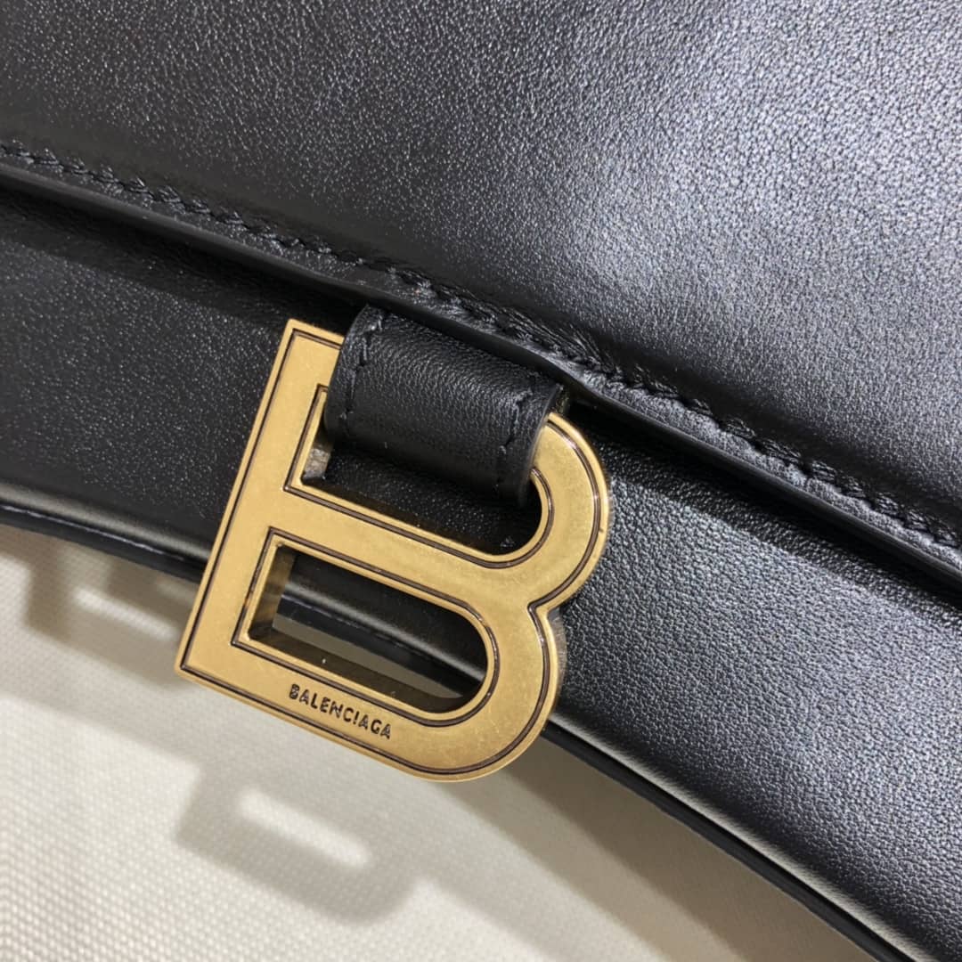 Ba1en*iaga Hourglass Leather Top Handle Replica Bag