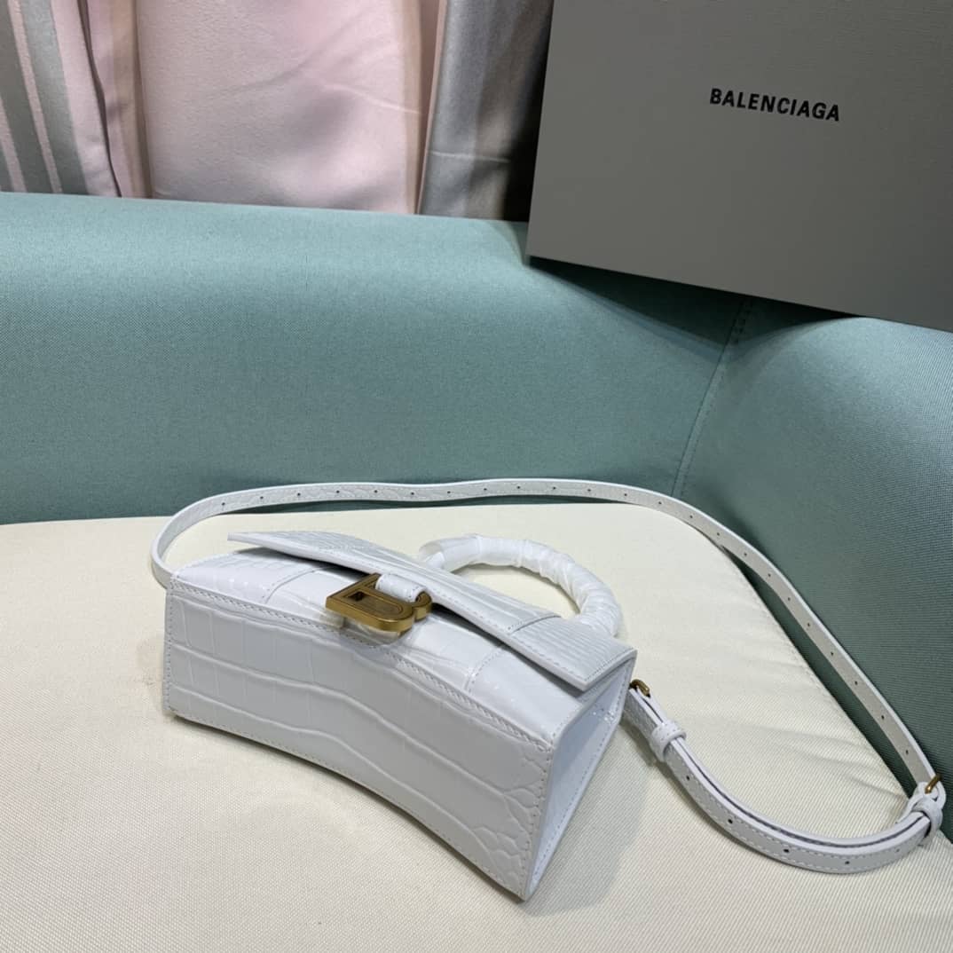 Ba1en*iaga Hourglass Leather Top Handle Replica Bag