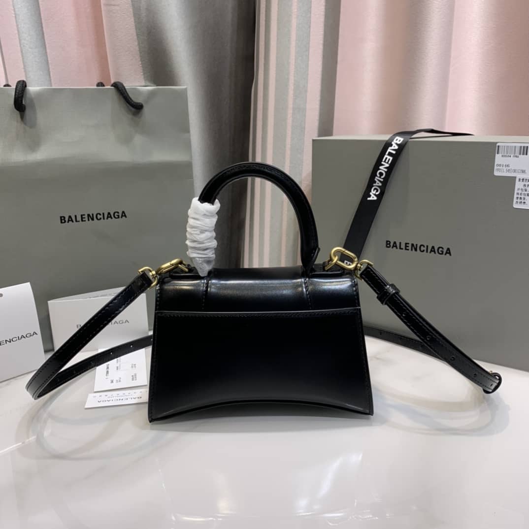Ba1en*iaga Hourglass Leather Top Handle Replica Bag