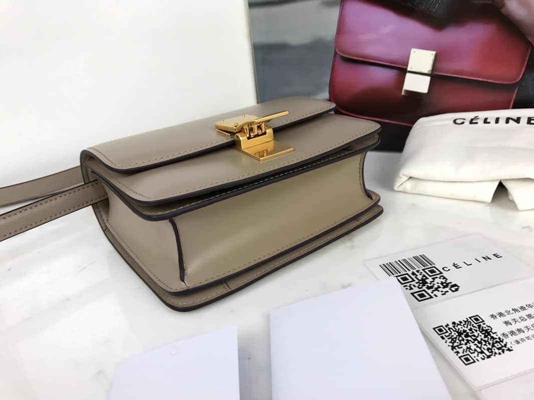 Ce1i*e Box Bag Dupe Teen Classic Calfskin Box Replica Handbag
