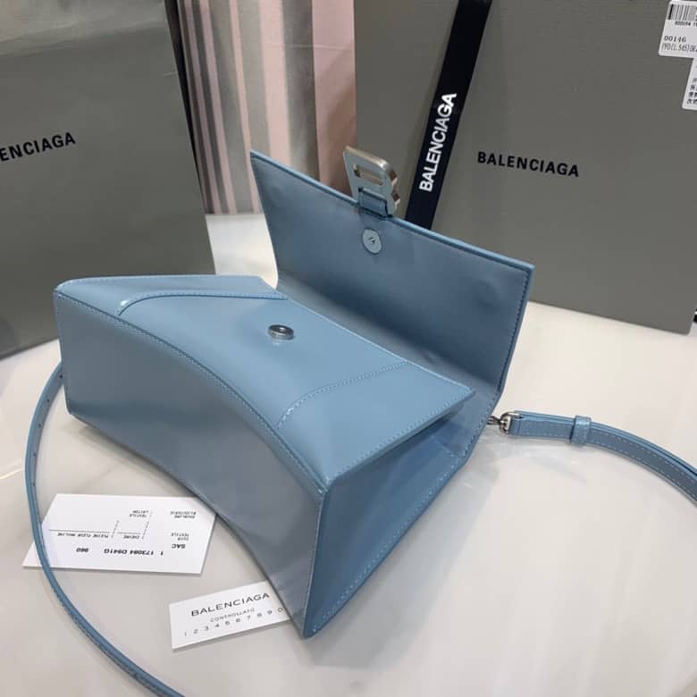 Ba1en*iaga Hourglass Leather Top Handle Replica Bag