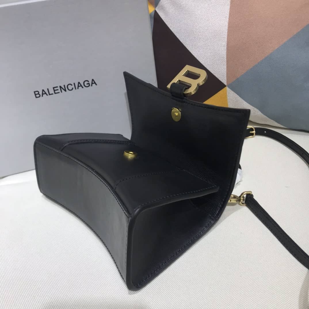 Ba1en*iaga Hourglass Leather Top Handle Replica Bag