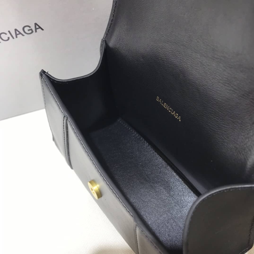 Ba1en*iaga Hourglass Leather Top Handle Replica Bag