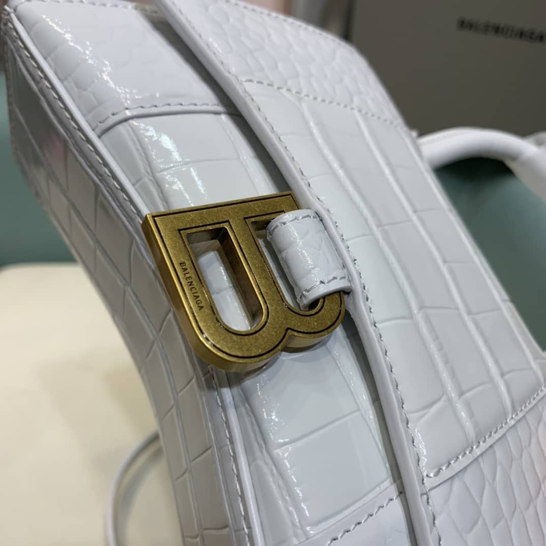 Ba1en*iaga Hourglass Leather Top Handle Replica Bag