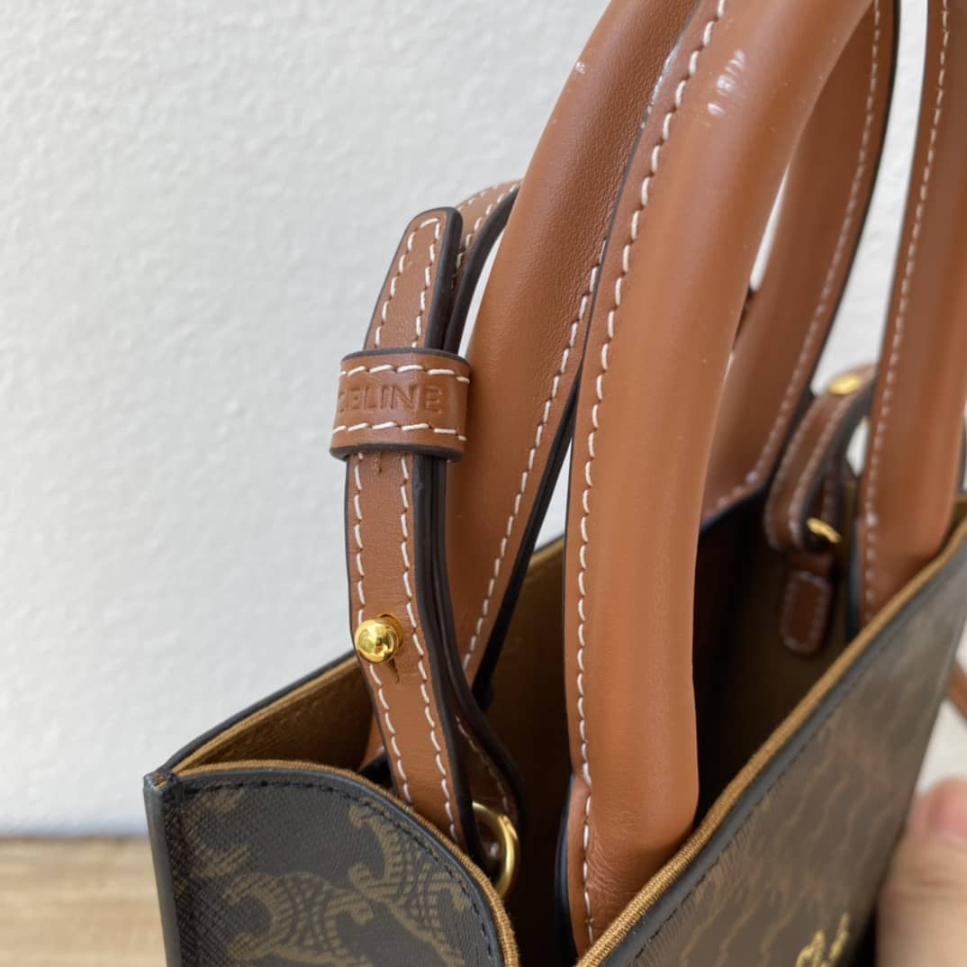 Ce1i*e Dupe Triomphe Canvas Small Cabas Vertical Replica Bag