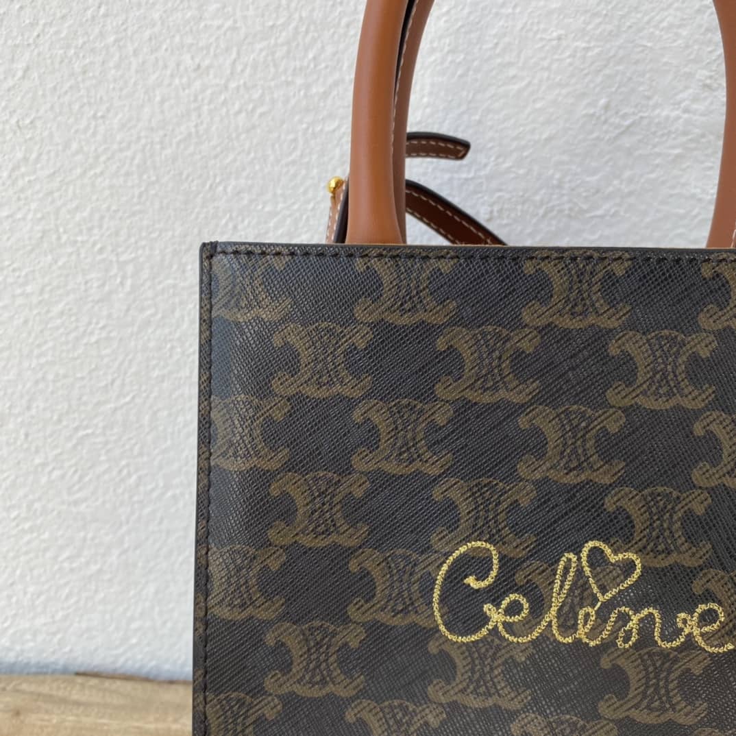 Ce1i*e Dupe Triomphe Canvas Small Cabas Vertical Replica Bag