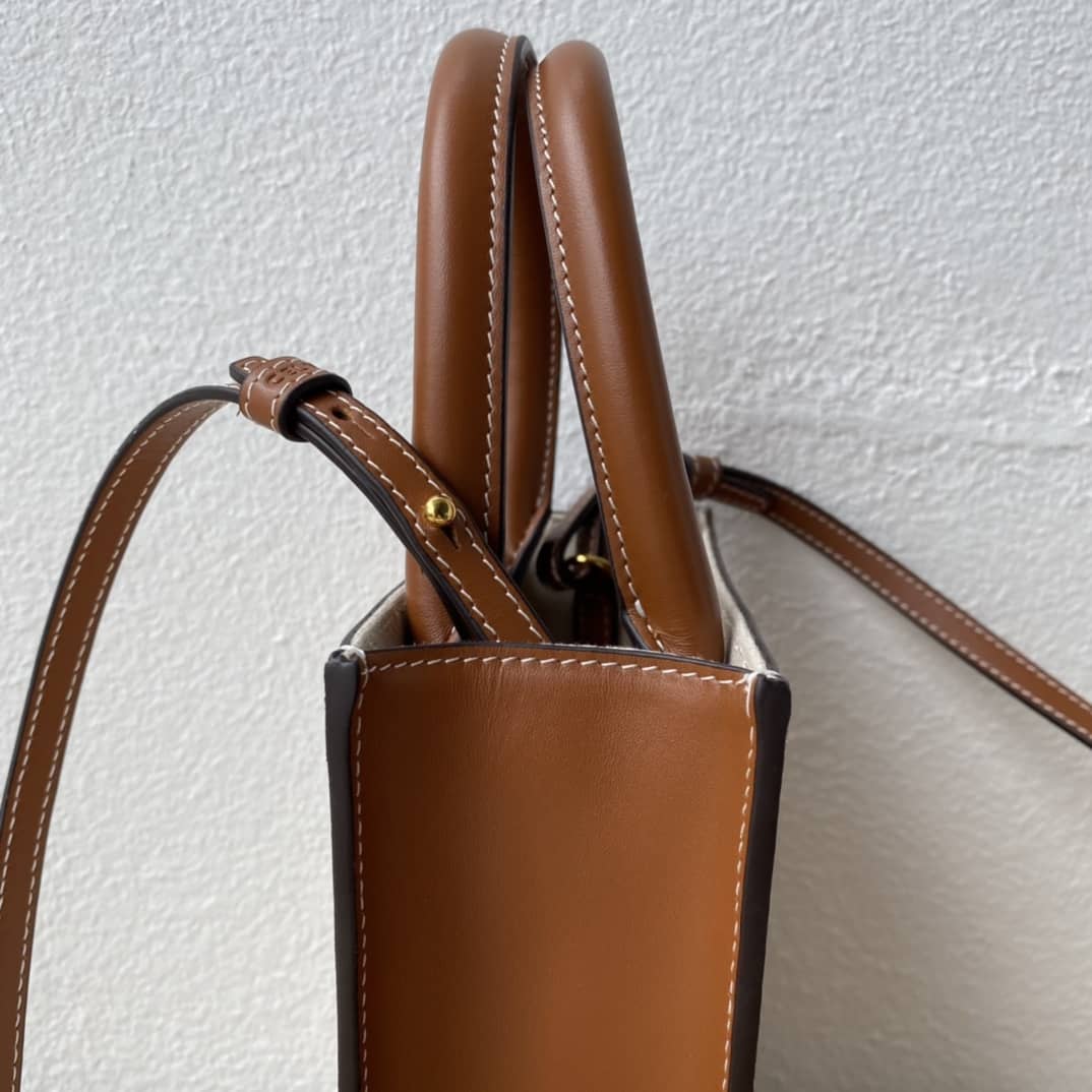 Ce1i*e Dupe  Triomphe Canvas Calfskin Mini Vertical Cabas Replica Bag