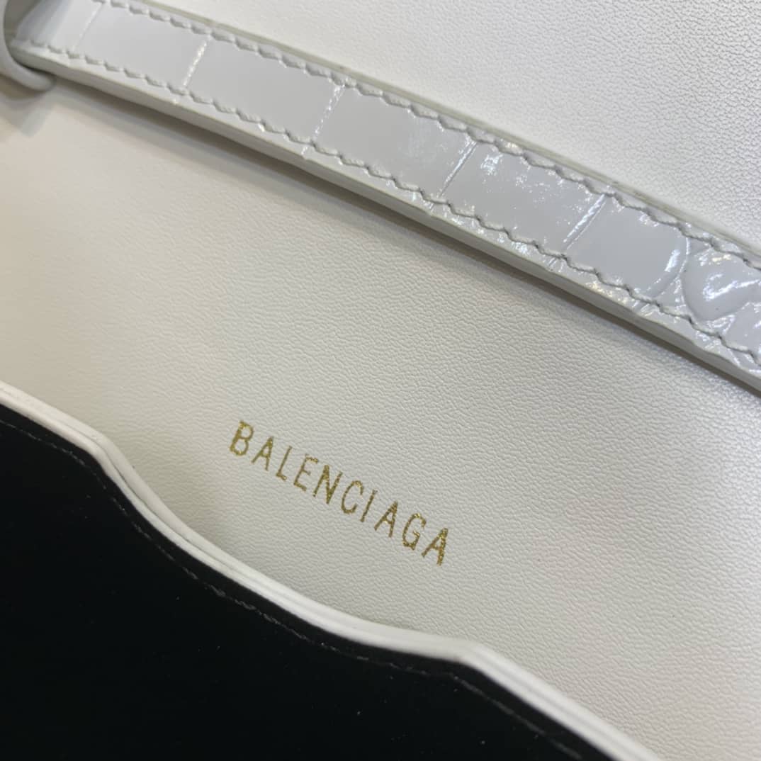 Ba1en*iaga Crocodile Embossed Box Replica Shoulder Bag