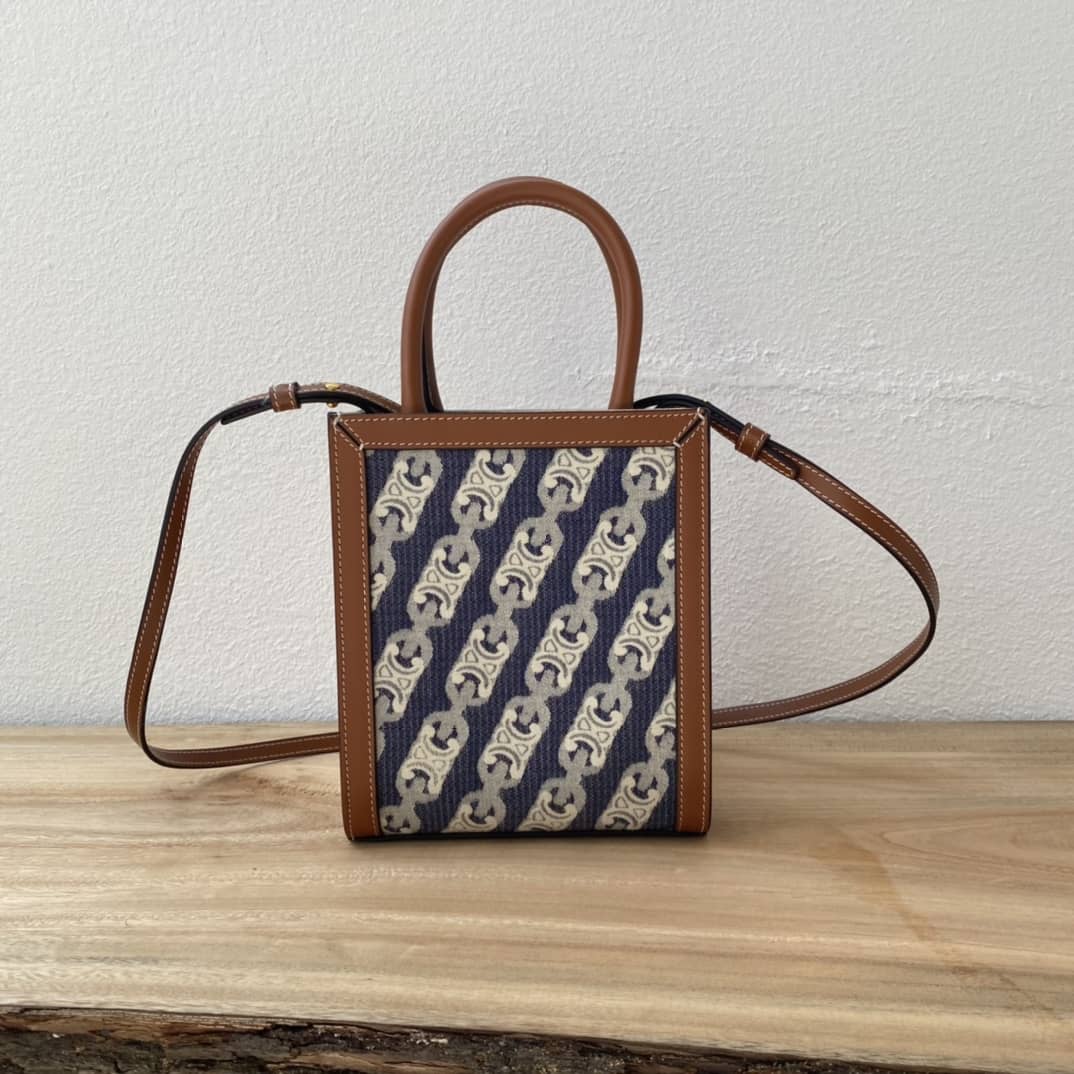 Ce1i*e Dupe  Triomphe Canvas Calfskin Mini Vertical Cabas Replica Bag