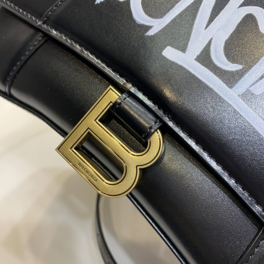 Ba1en*iaga Hourglass Leather Top Handle Replica Bag