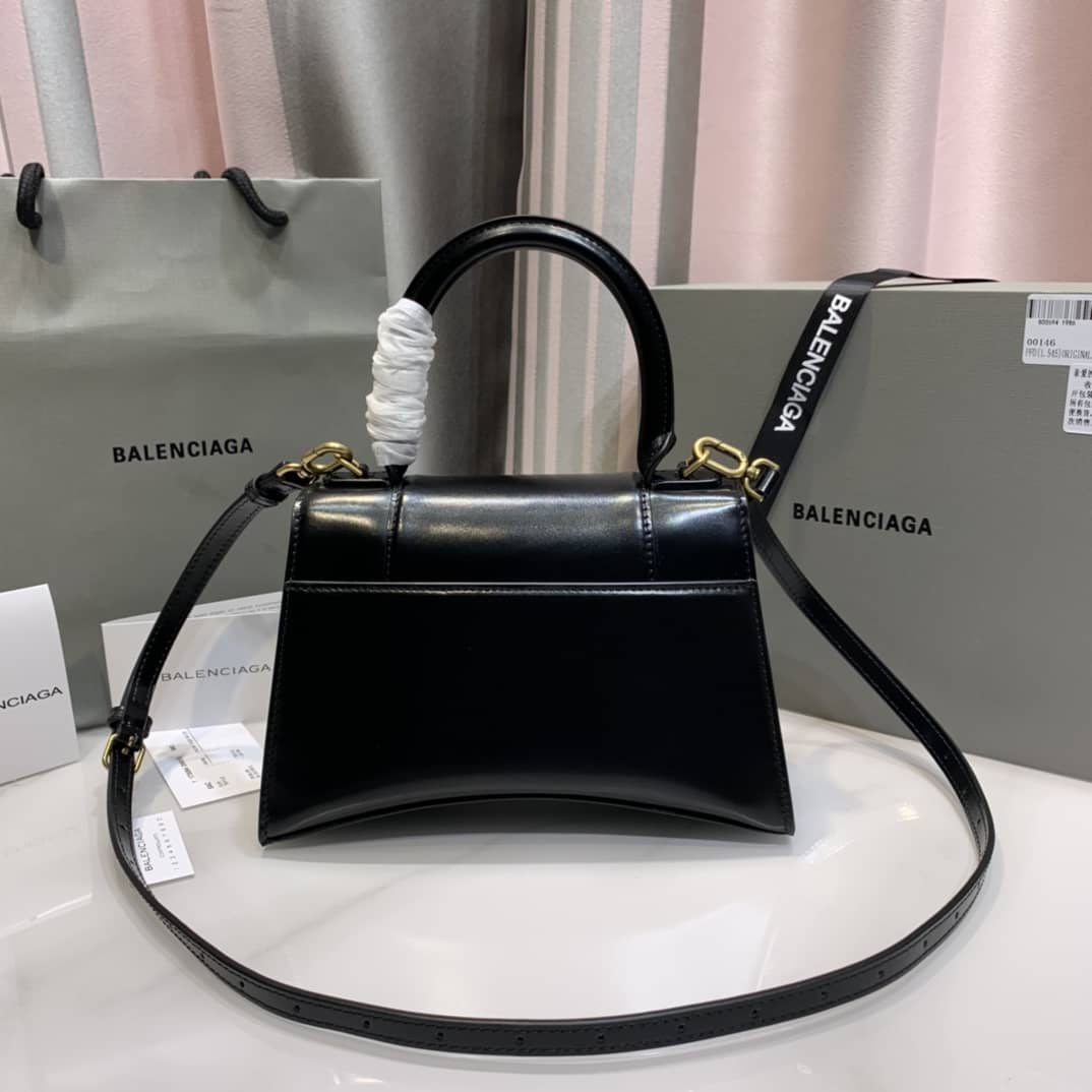 Ba1en*iaga Hourglass Leather Top Handle Replica Bag