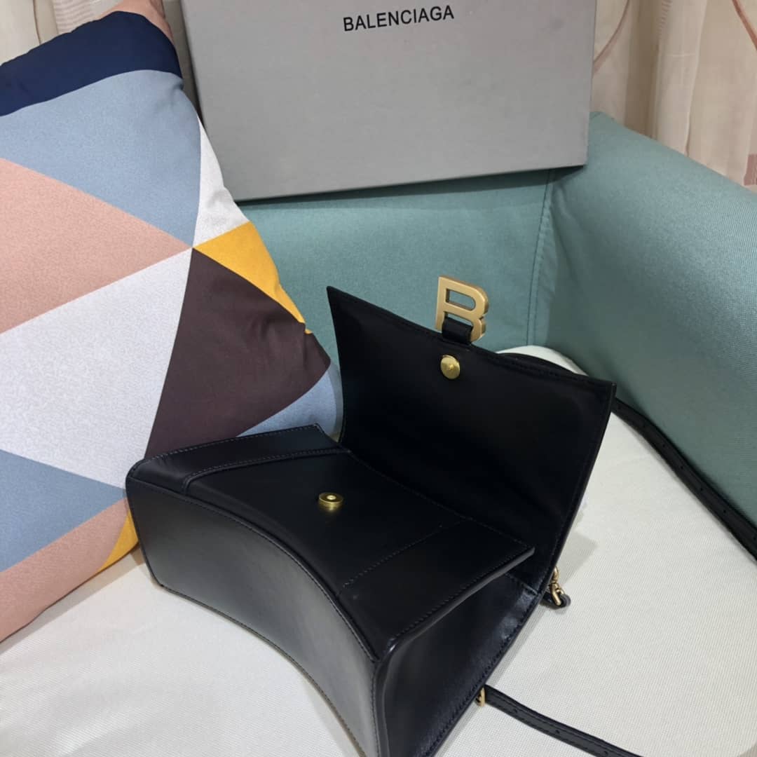 Ba1en*iaga Hourglass Leather Top Handle Replica Bag