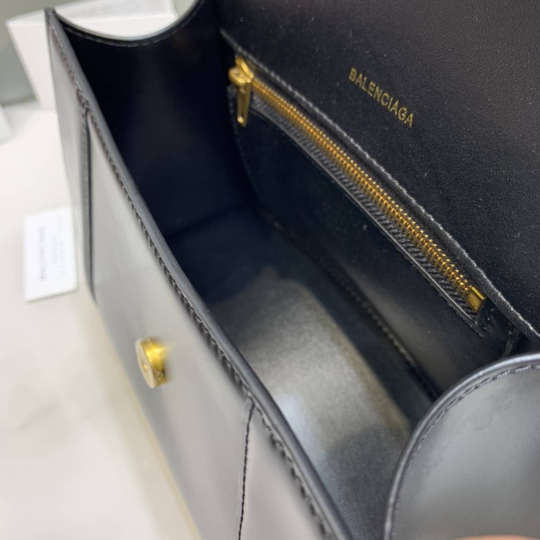 Ba1en*iaga Hourglass Leather Top Handle Replica Bag