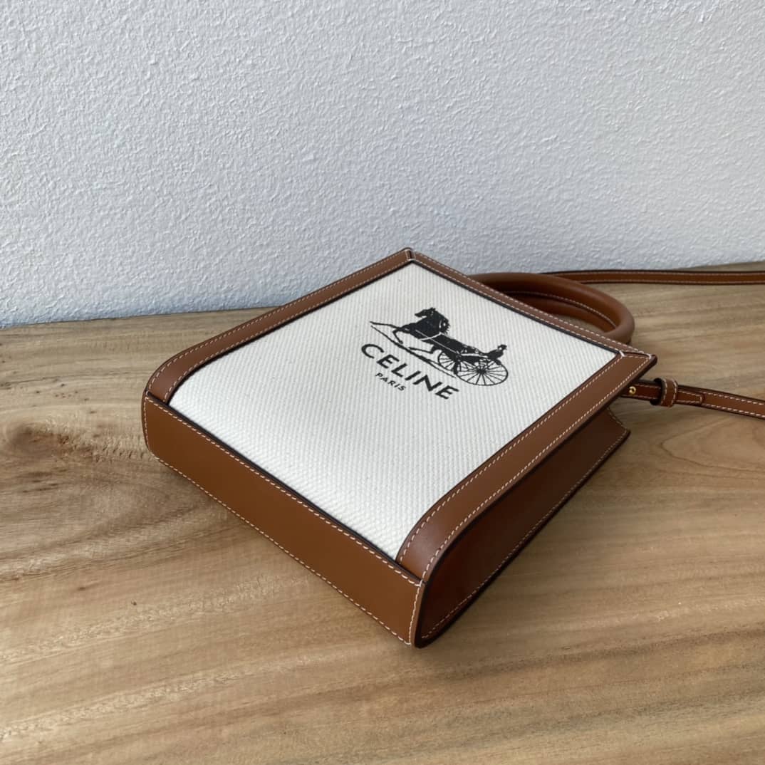 Ce1i*e Dupe  Triomphe Canvas Calfskin Mini Vertical Cabas Replica Bag