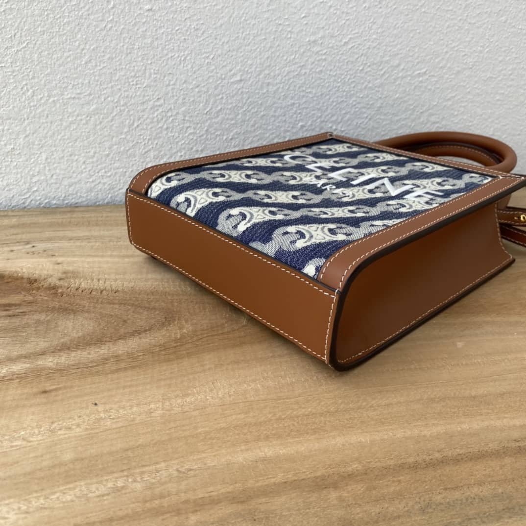 Ce1i*e Dupe  Triomphe Canvas Calfskin Mini Vertical Cabas Replica Bag