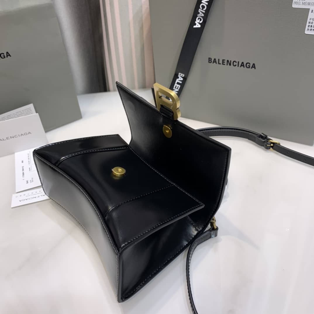 Ba1en*iaga Hourglass Leather Top Handle Replica Bag