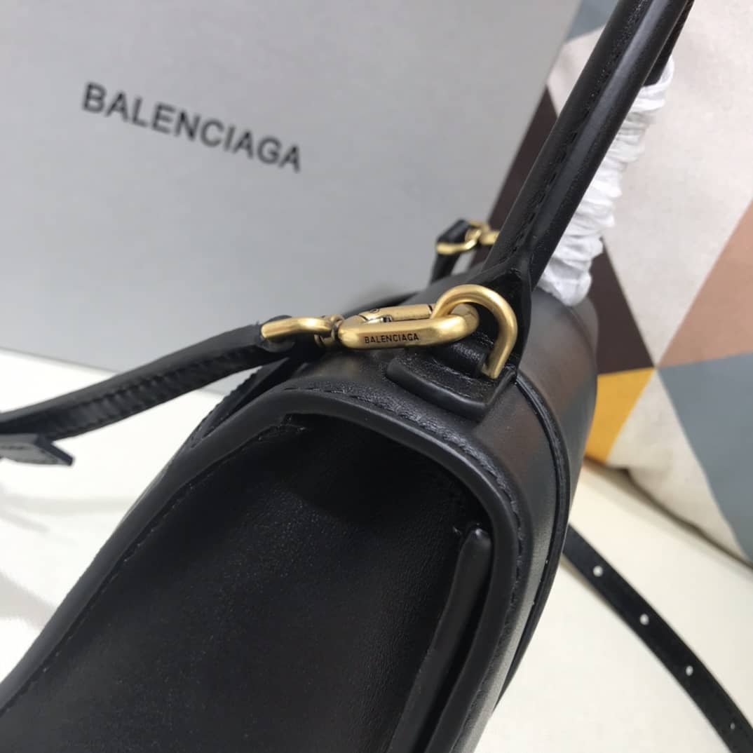 Ba1en*iaga Hourglass Leather Top Handle Replica Bag