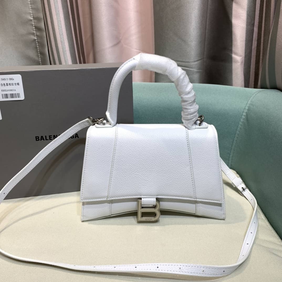 Ba1en*iaga Hourglass Leather Top Handle Replica Bag