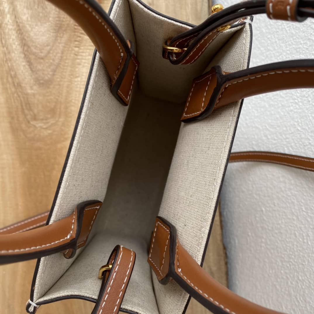Ce1i*e Dupe  Triomphe Canvas Calfskin Mini Vertical Cabas Replica Bag