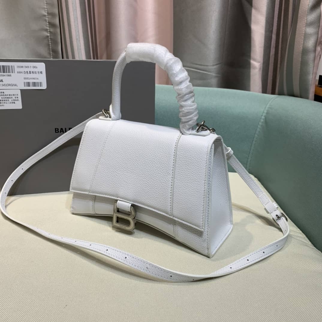 Ba1en*iaga Hourglass Leather Top Handle Replica Bag