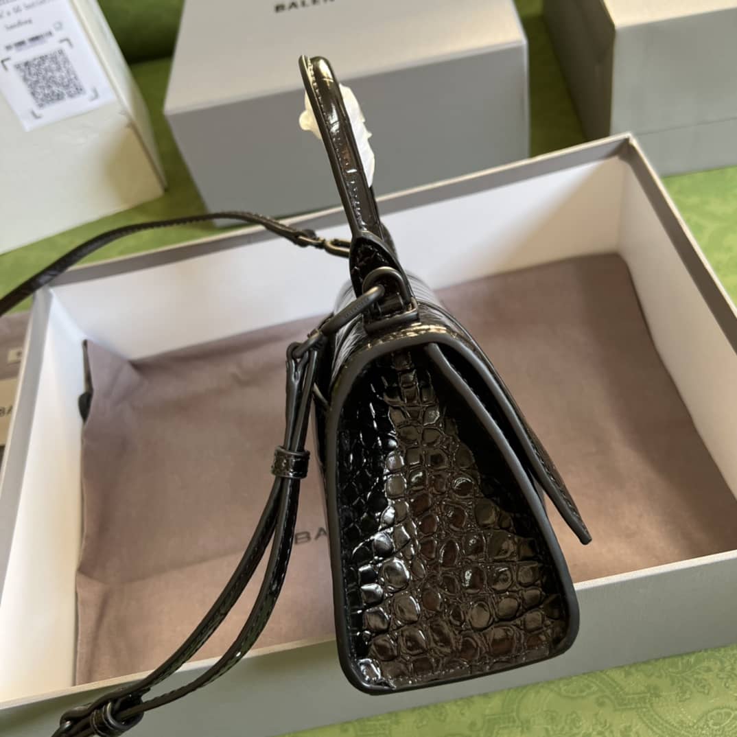 Ba1en*iaga Hourglass Leather Top Handle Replica Bag