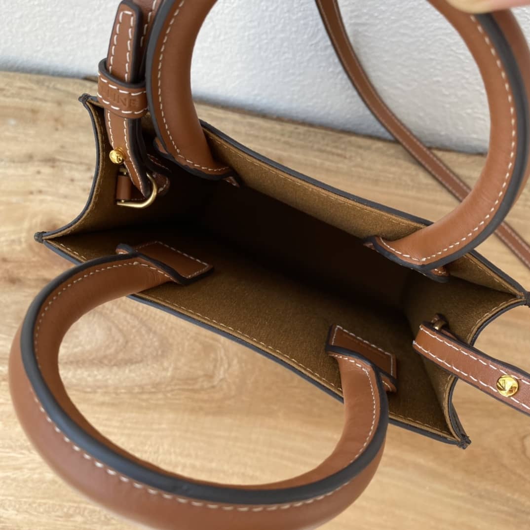 Ce1i*e Dupe  Triomphe Canvas Calfskin Mini Vertical Cabas Replica Bag