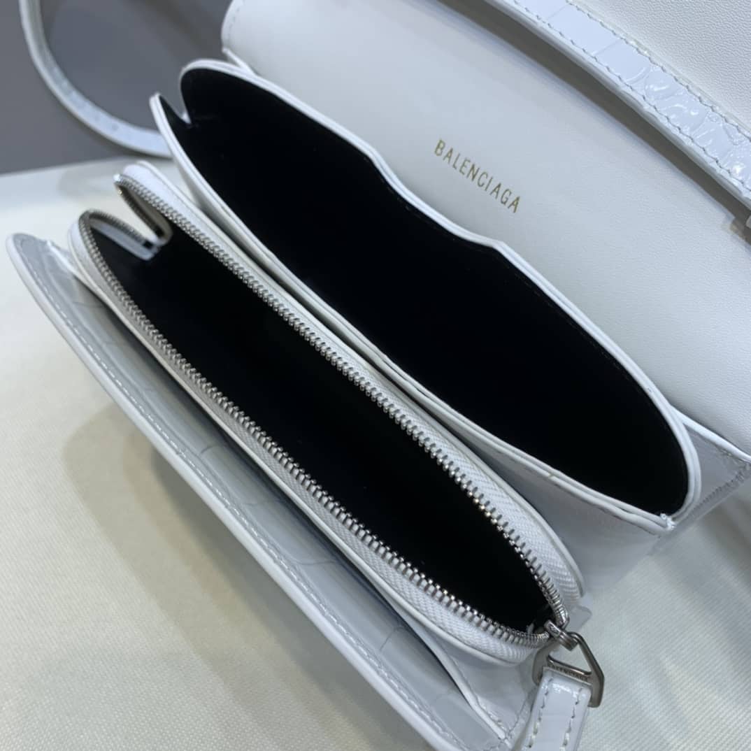 Ba1en*iaga Crocodile Embossed Box Replica Shoulder Bag