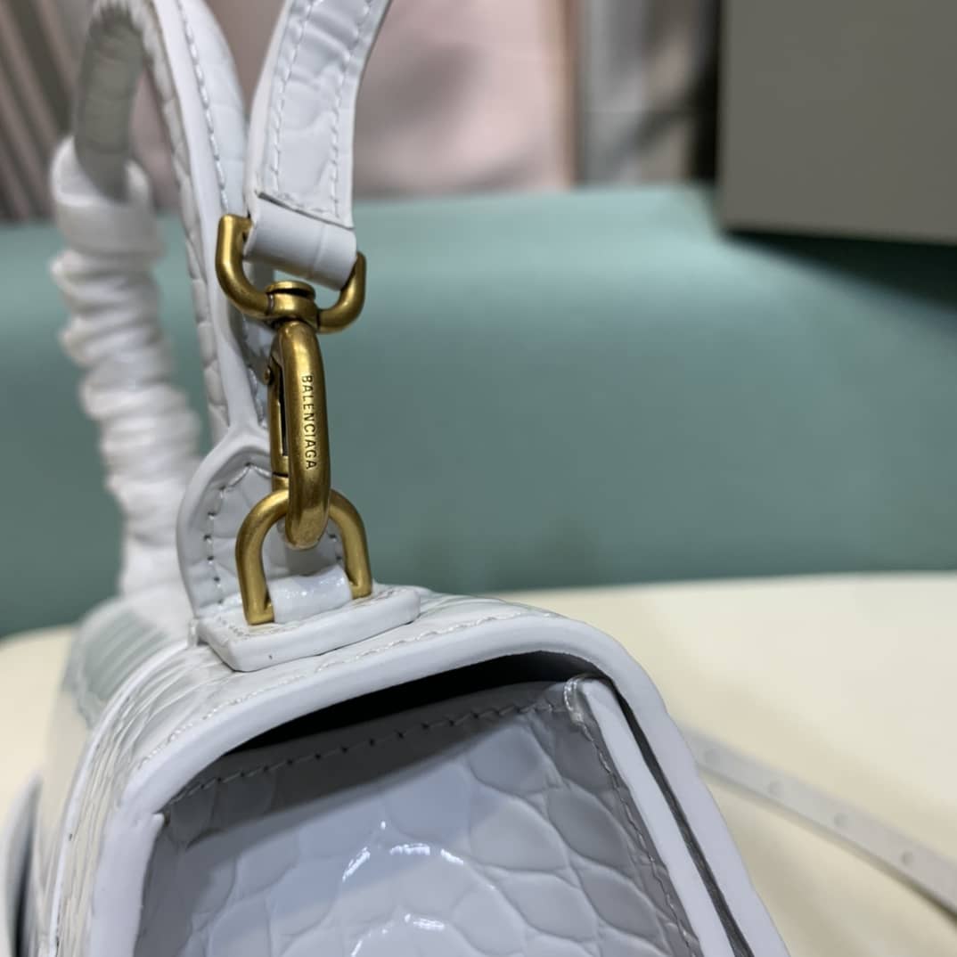 Ba1en*iaga Hourglass Leather Top Handle Replica Bag