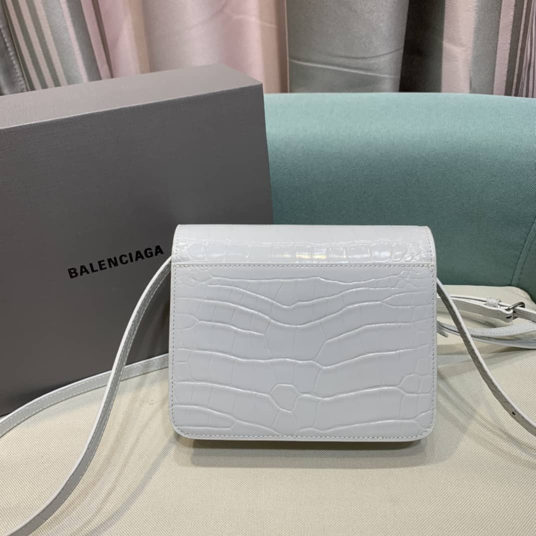 Ba1en*iaga Crocodile Embossed Box Replica Shoulder Bag