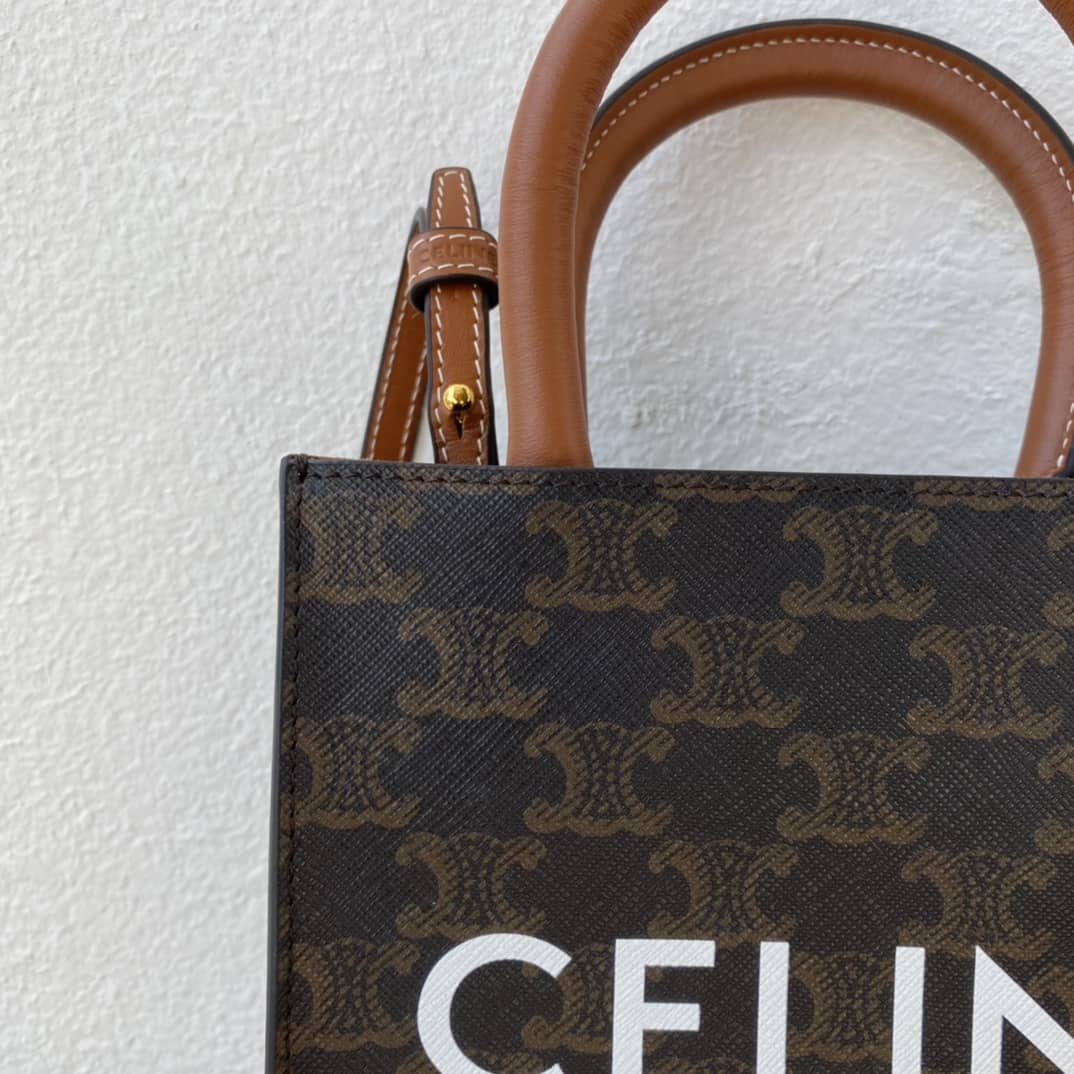 Ce1i*e Dupe  Triomphe Canvas Calfskin Mini Vertical Cabas Replica Bag