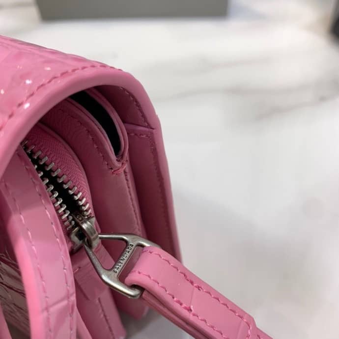 Ba1en*iaga Crocodile Embossed Box Replica Shoulder Bag