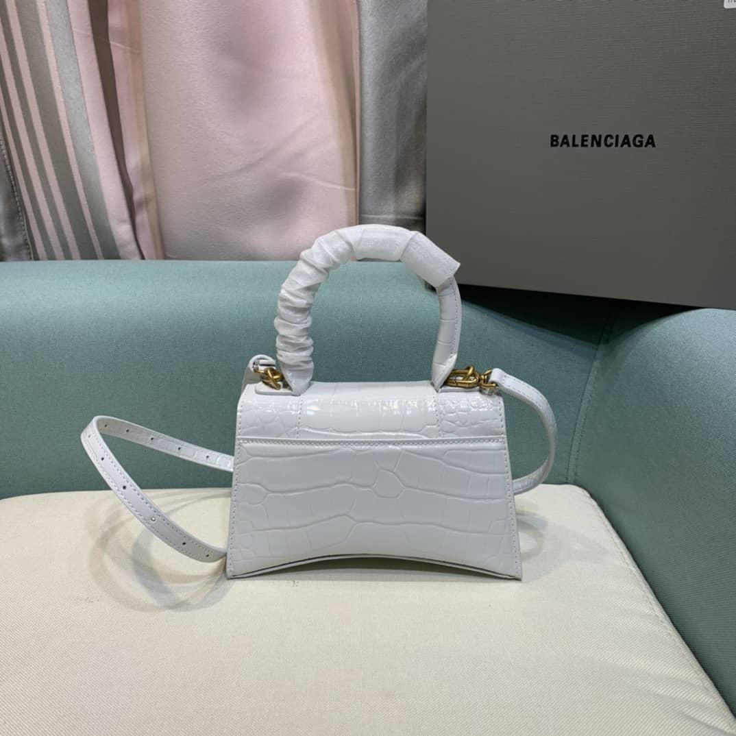 Ba1en*iaga Hourglass Leather Top Handle Replica Bag