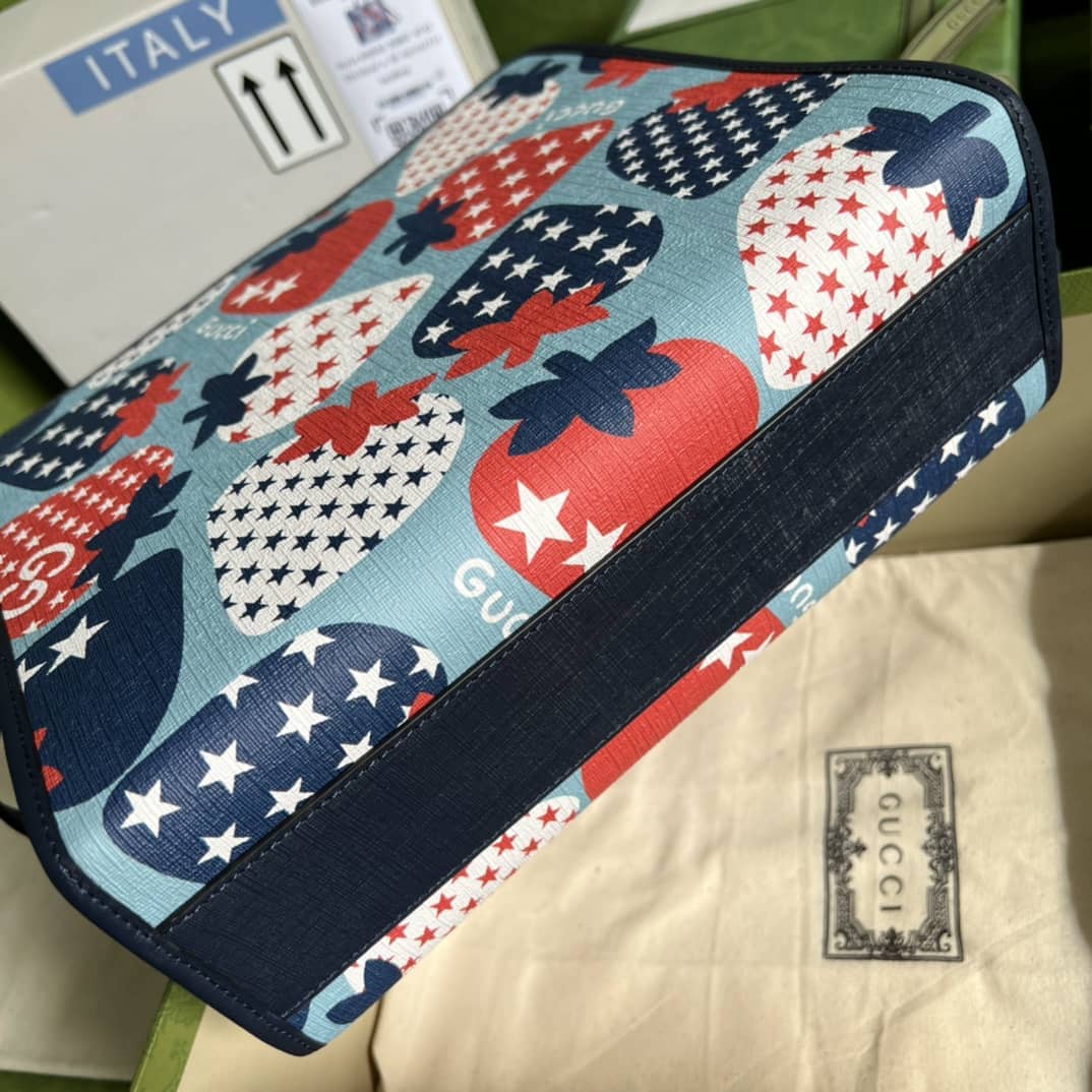 Gvc*1 GG Children Strawberry Print Tote 612992 Replica Bag