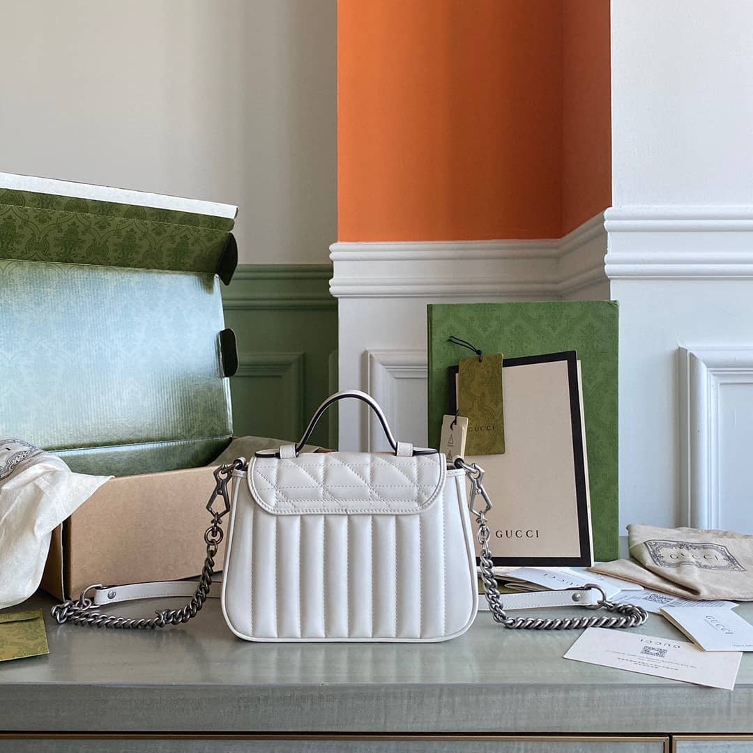 Gvc*1 GG Marmont Canvas Mini Top Handle Crossbody Bag 583571 Replica