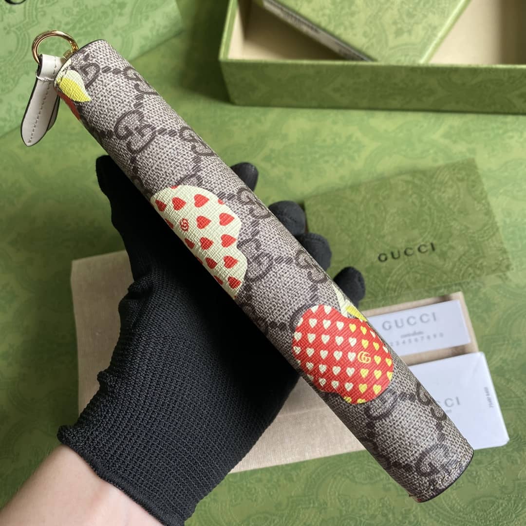 Gvc*1 GG Apple Print Zip Around Long Wallet Replica 663924