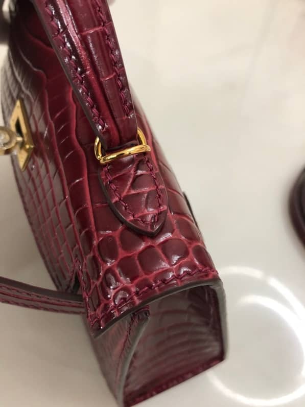 H**me5 Kelly Mini 19CM Crocodile Shiny Replica Bag