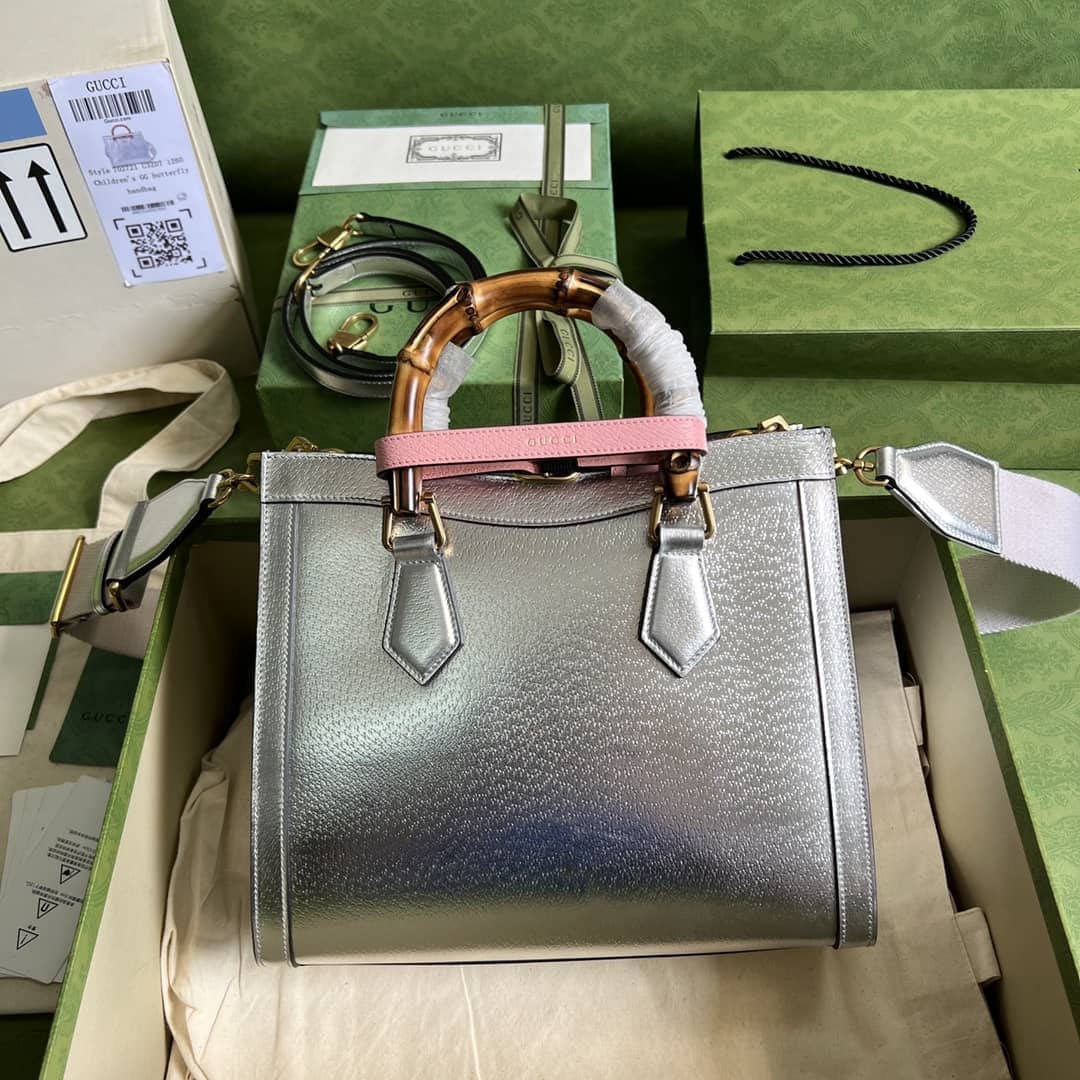 Gvc*1 Diana Small Tote Silver 702721 Replica Bag