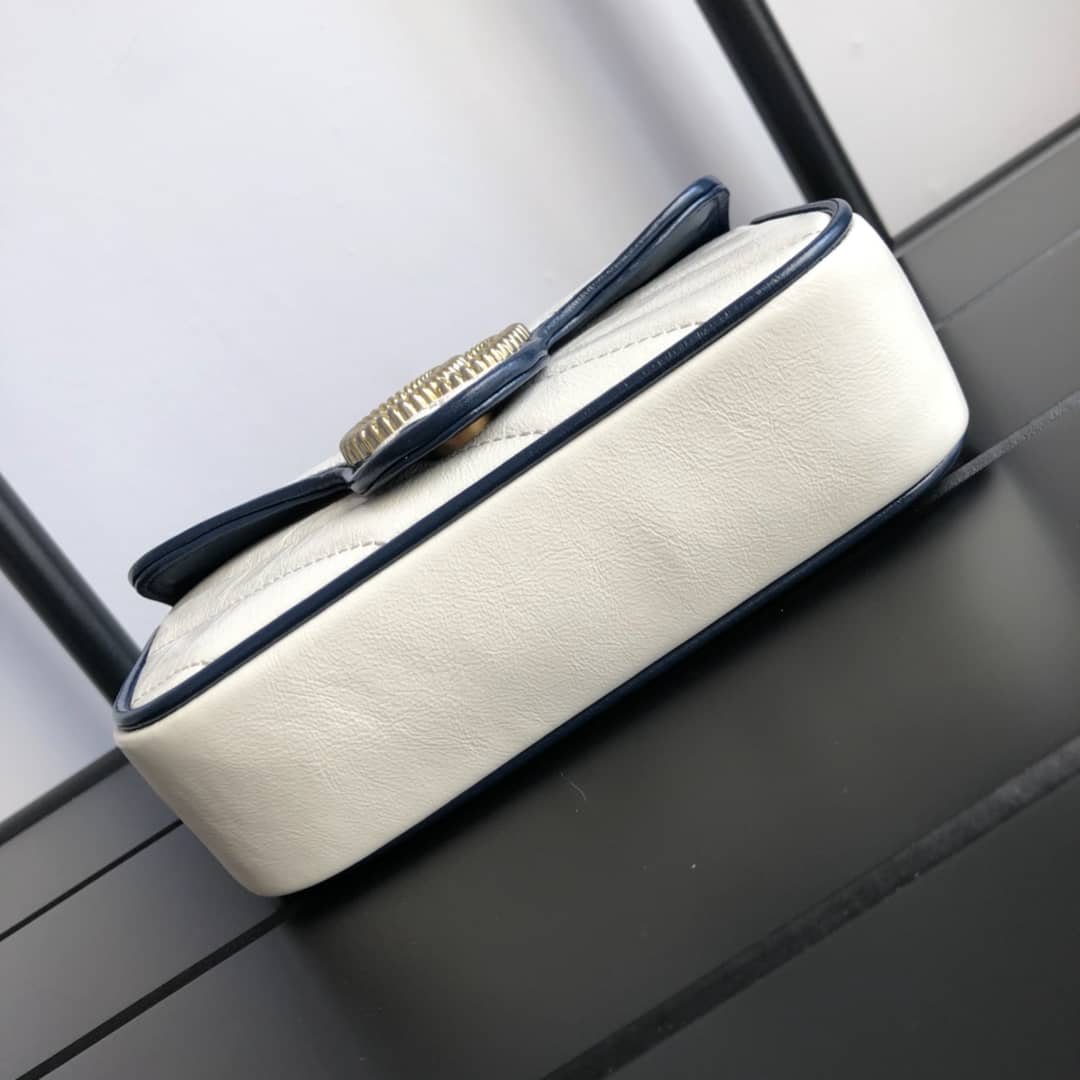 Gvc*1 GG Marmont Mini Matelasse Leather Shoulder Bag Replica White 574969