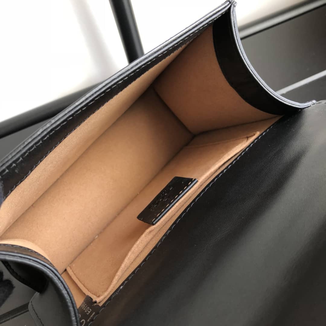 Gvc*1 Sylvie Leather Mini Chain Shoulder Bag Replica Black 431666