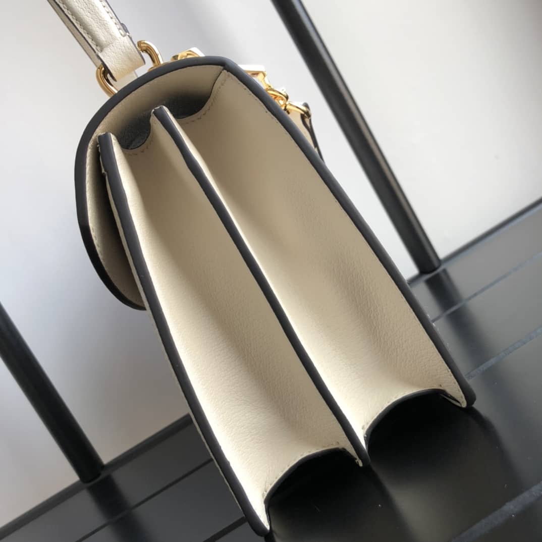 Gvc*1 Ophidia Small Top Handle Bag Replica White 651055