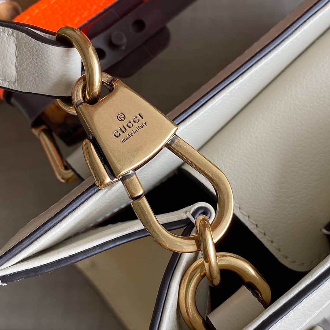 Gvc*1 Diana Mini Bamboo Tote Bag Replica White 655661