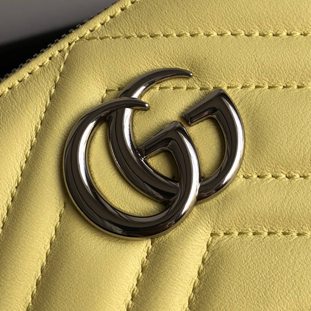 Gvc*1 GG Marmont Quilted Vanity Bag Replica Yellow 625690
