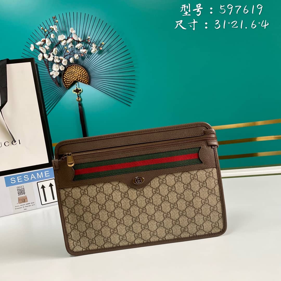 Gvc*1 GG Svp*me Ophidia Canvas Clutch Replica 597619